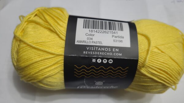 Hilo Algodón Amarillo Pastel -Revesderecho